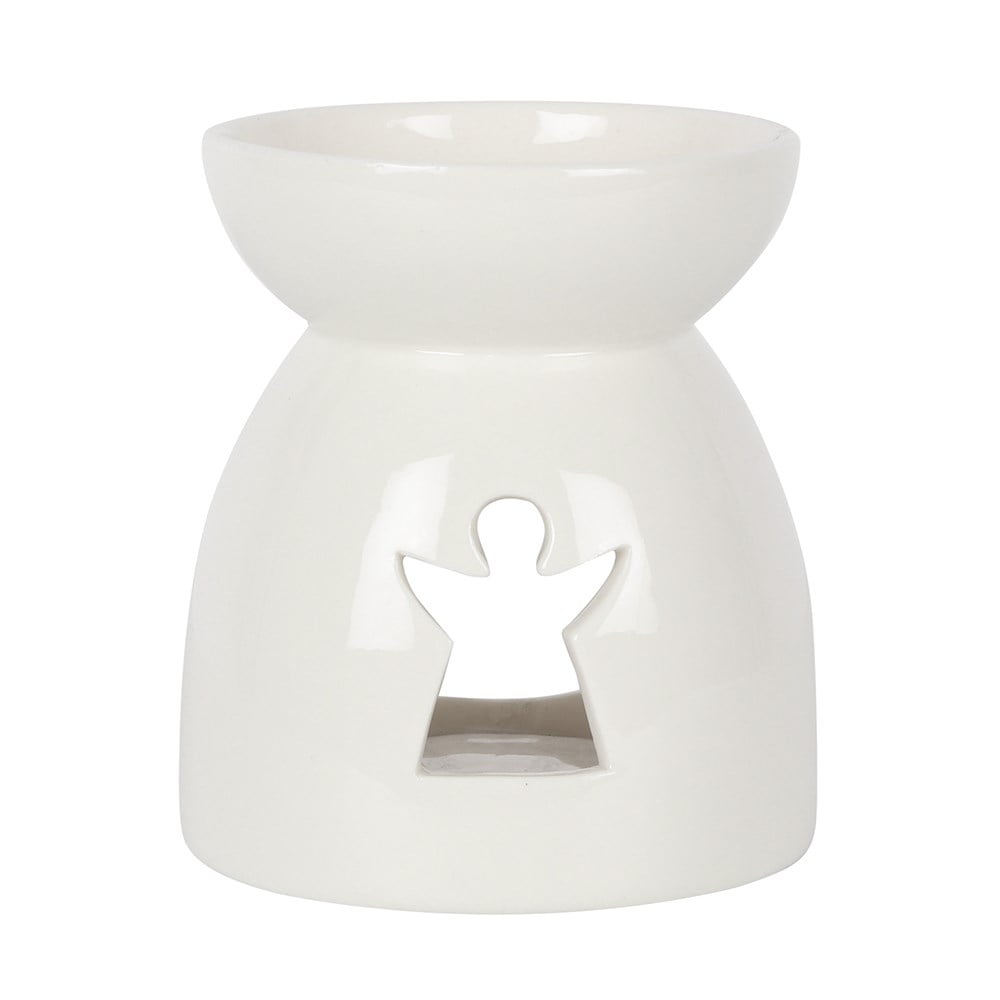 White Cut Out Angel Silhouette Wax Burner