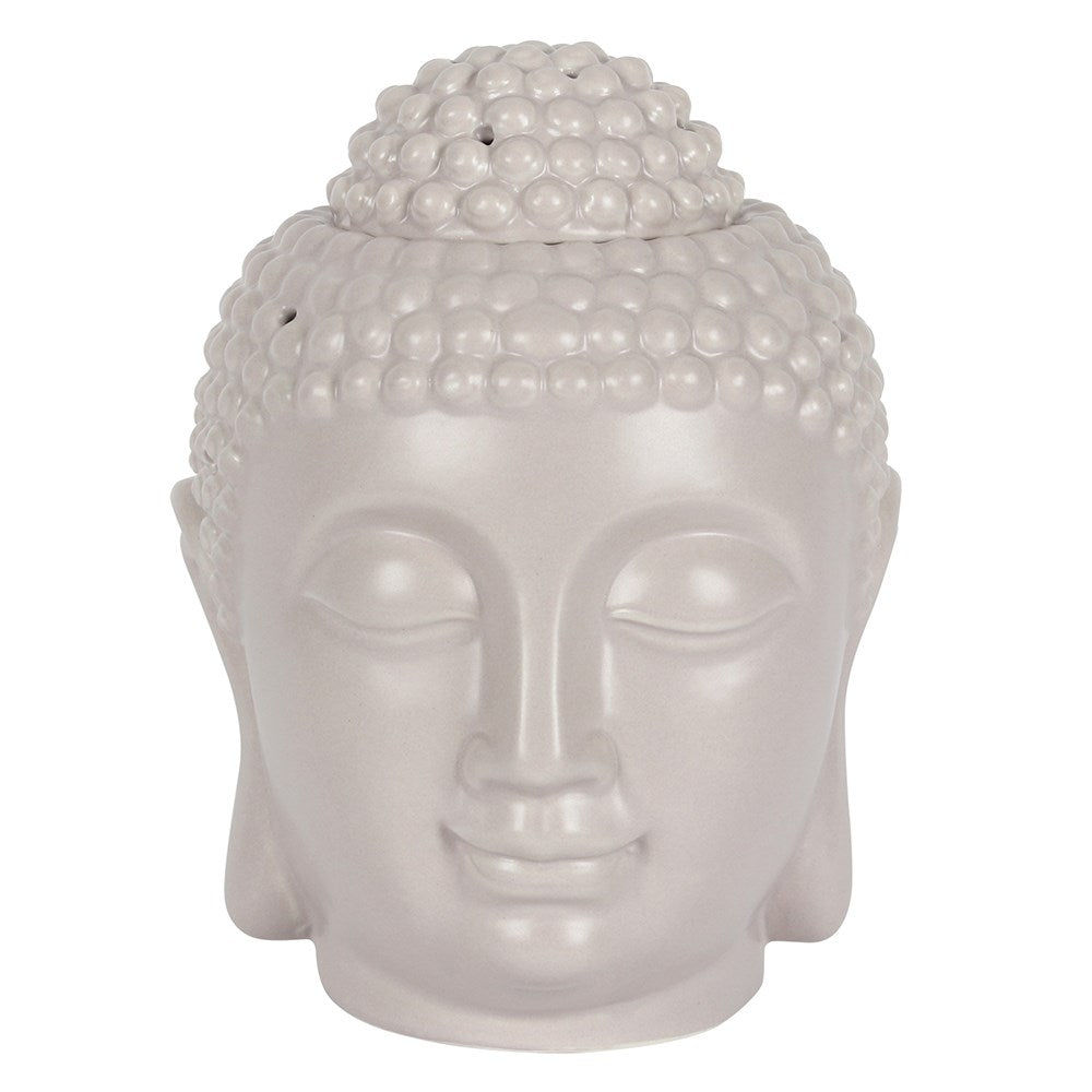 Large Ceramic Grey Buddha Head Oil Wax Burner