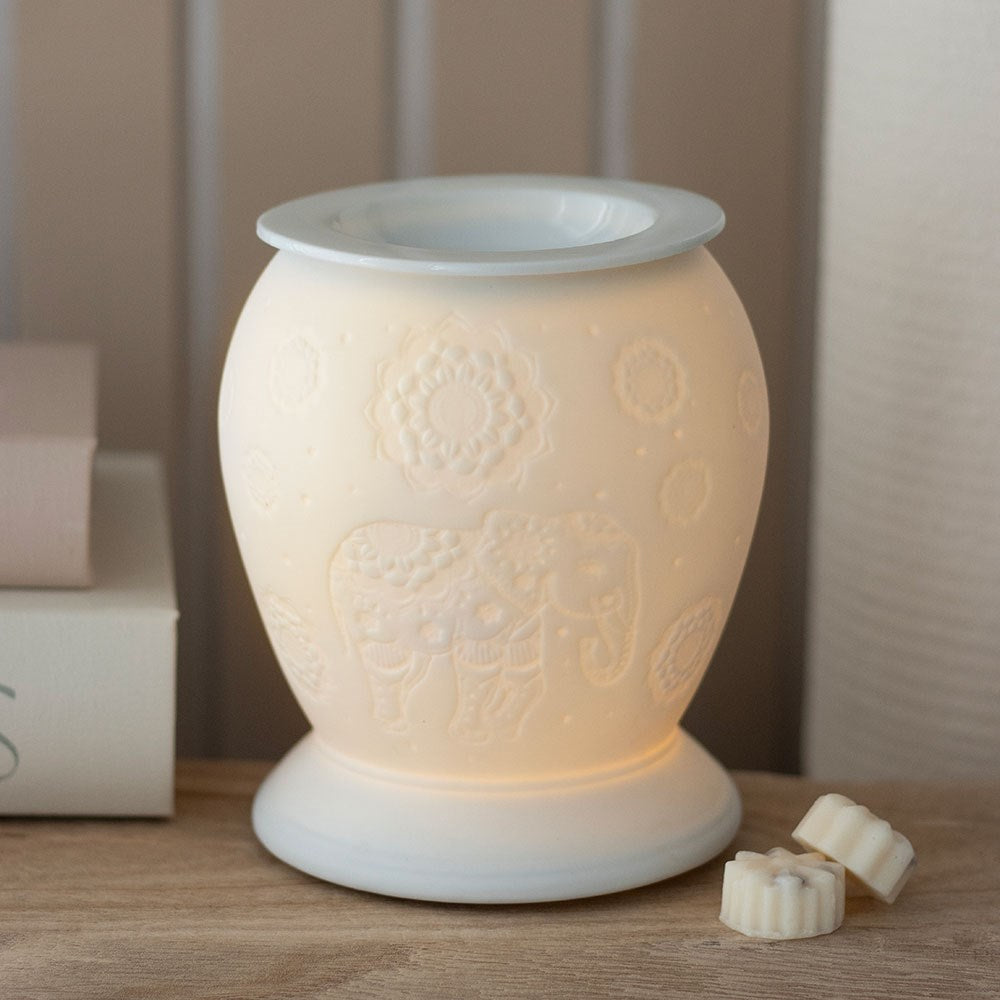 Elephant White Ceramic Electric Wax Oil Burner