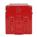 Red Ceramic House Oil/Wax Burner with Lid