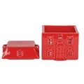 Red Ceramic House Oil/Wax Burner with Lid