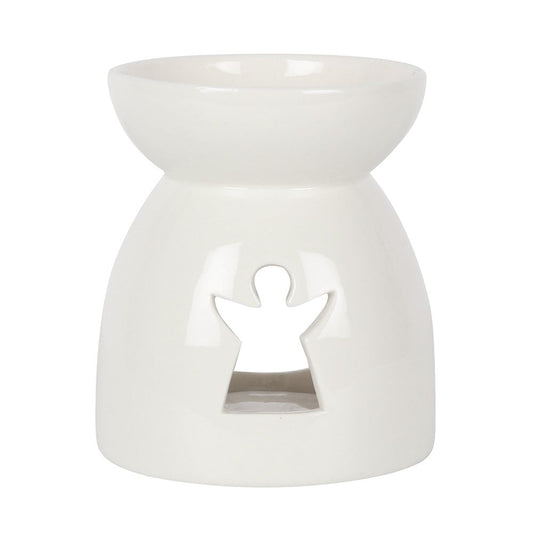 White Cut Out Angel Silhouette Wax Burner