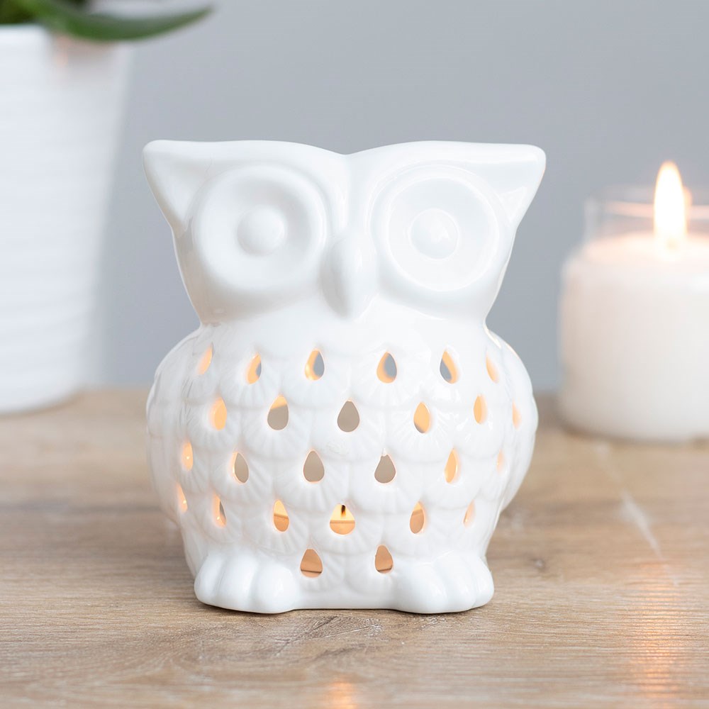 Ceramic  Owl Oil Wax Tealight Burner