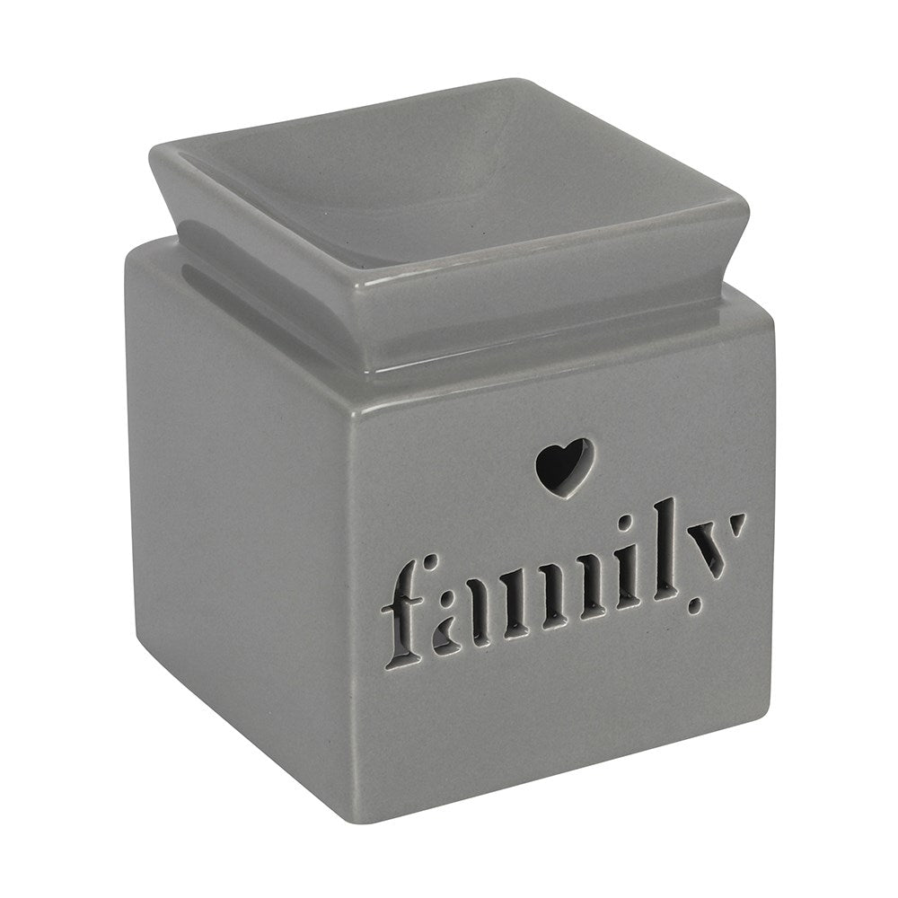 Light Grey Ceramic Cut Out Tealight Oil Burner Wax Melter