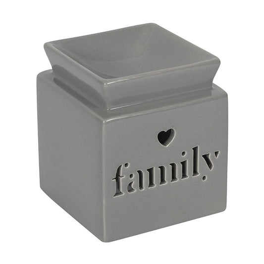 Light Grey Ceramic Cut Out Tealight Oil Burner Wax Melter