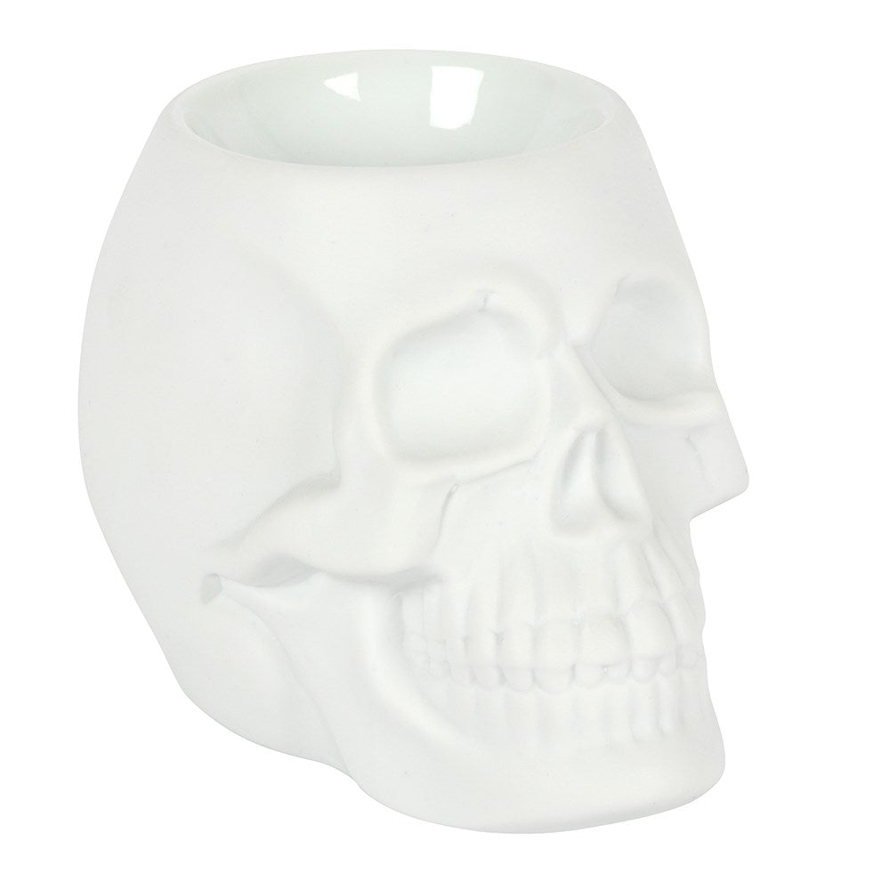 Matte Ceramic Skull Wax Burner