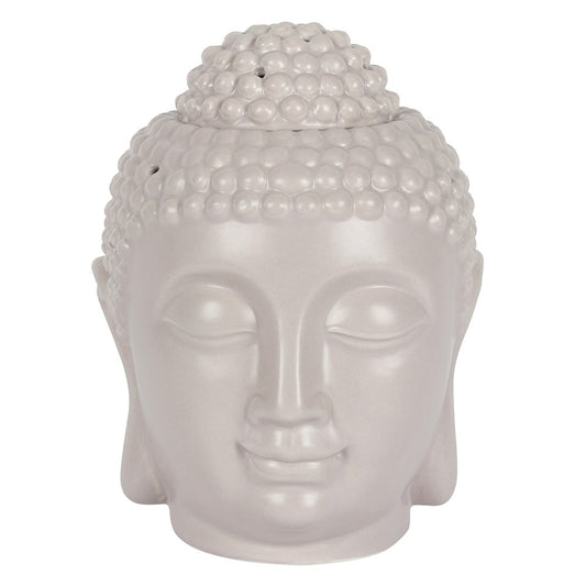 Large Ceramic Grey Buddha Head Oil Wax Burner