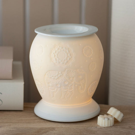 Elephant White Ceramic Electric Wax Oil Burner