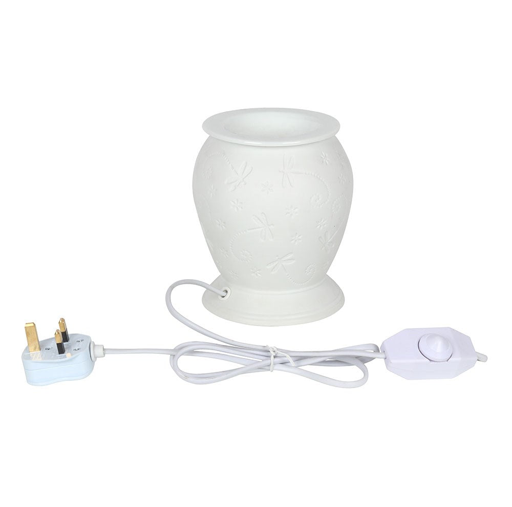 Dragonfly White Ceramic Electric Wax Oil Burner